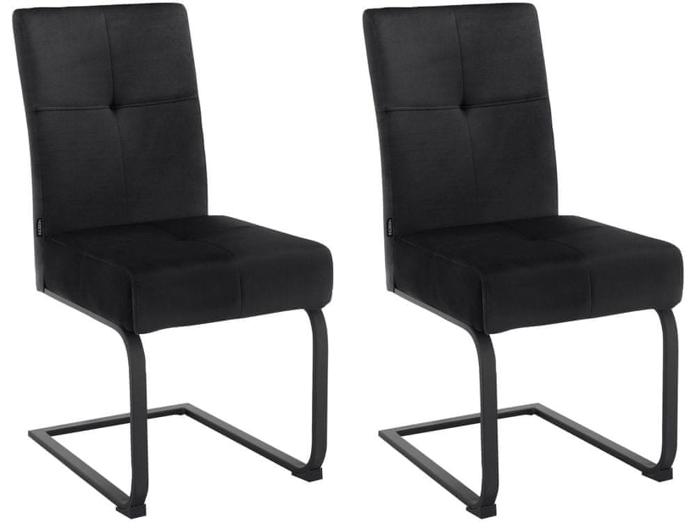 Danish Style Jedálenská stolička Izumo (SET 2 ks), zamat, čierna